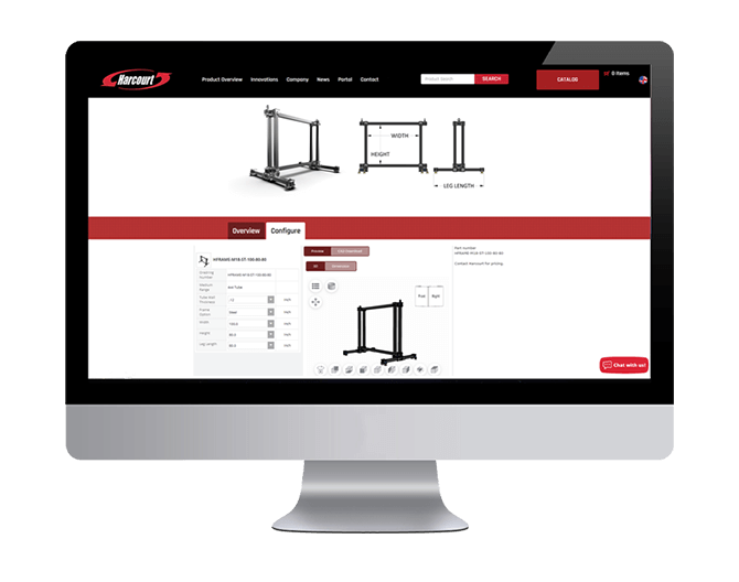 Computer catalog frame with configurator